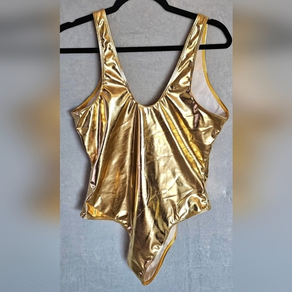 Gold Women's One Piece Swimsuit - Picture 3 of 4